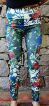 Tattoo Leggings Floral for Women High Waist Tight Footless Full Small Me... - £11.88 GBP