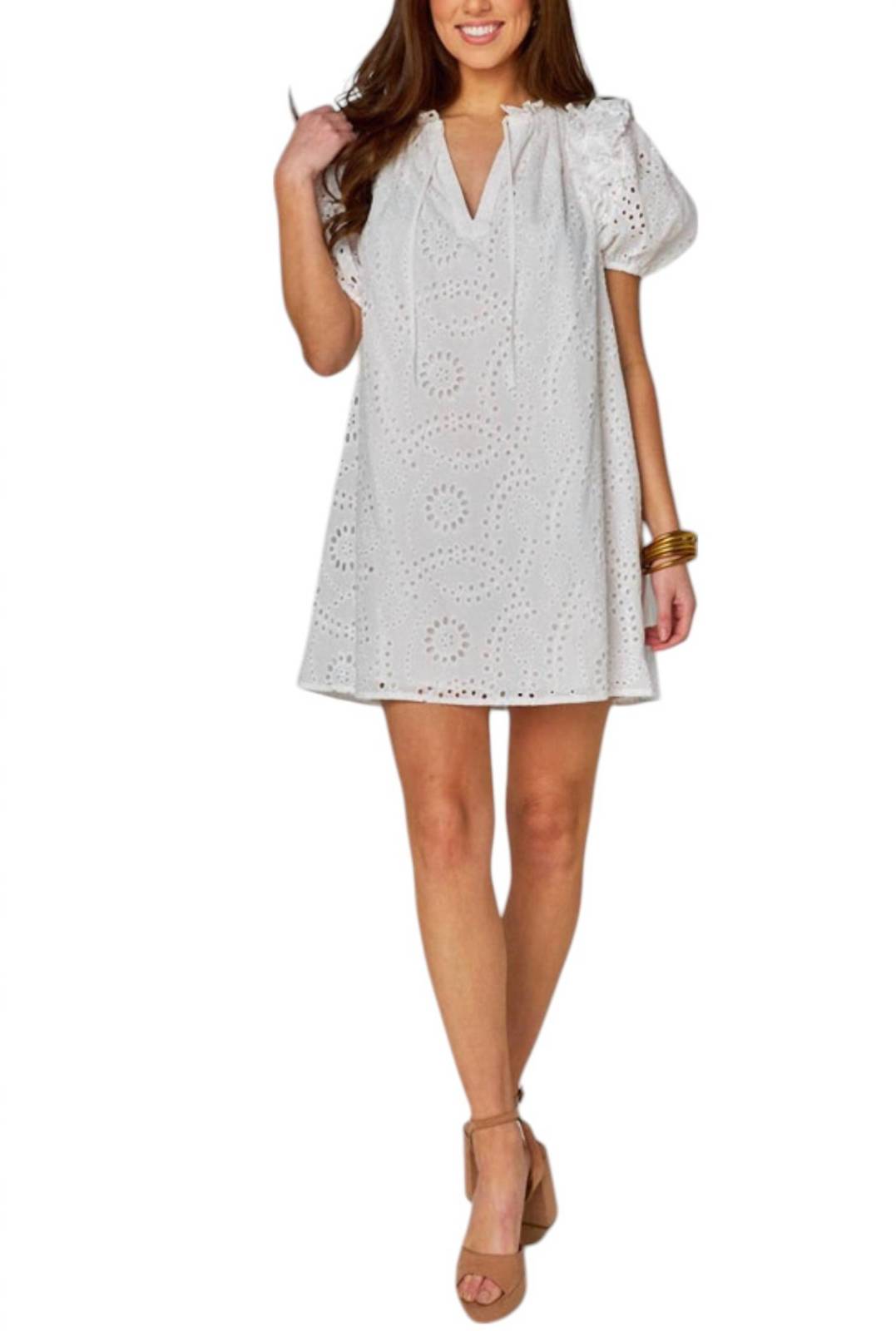 Buddylove kelly eyelet dress in WHITE