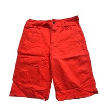 Mossimo Supply Co. Shorts Mens W 28 Orange 100% Cotton Zip Button Front Bermuda - £10.55 GBP