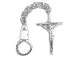 Crucifix Keychain .925 Sterling Silver - £131.19 GBP