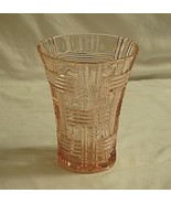 Anchor Hocking Pink Depression Glass Flower Vase Horizontal Vertical Geo... - £31.06 GBP