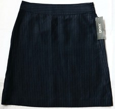 NWT DKNY Donna Karan New York Skirt 4 Straight Pencil Blue Striped Wool New - £56.25 GBP