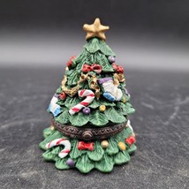 Vintage Albert Price Green Decorated Christmas Tree Holiday Hinged Trink... - £7.79 GBP