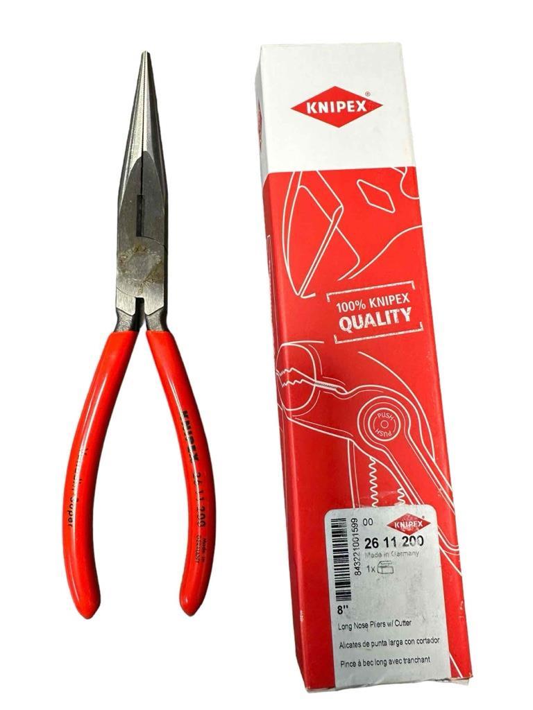NEW KNIPEX 2611200 8" Long Nose Pliers With Cutter - $32.66