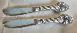 Vintage Set of 2 Cast Aluminium Spreaders Rope Design on Handle 5&quot; - £11.67 GBP