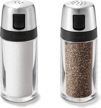 Stainless Steel, Clear Oxo Salt And Pepper Shaker Set. - £28.08 GBP
