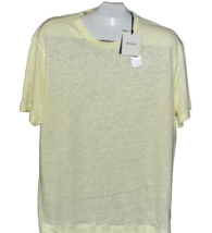Z Zegna Italy Design Light Yellow 100% Linen Men&#39;s T- Shirt Shirt Size 3XL - £118.18 GBP
