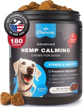 Hemp Calming Chews for Dogs - Calming and Anxiety Relief - 180 Chicken Chews - £16.48 GBP
