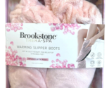 Brookstone Thera-Spa Warming Slipper Boots Infused With Rose Hold &amp; Cold... - $29.69