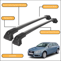 Strong Roof Rack Cross Bars for Audi A4 Avant 2008 - 2015 Black - $138.63