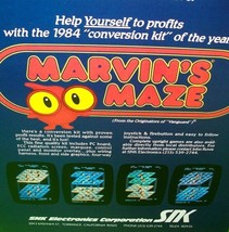 Marvin&#39;s Maze SNK Arcade Flyer Original NOS Video Game Artwork Print Retro 1983 - £29.96 GBP