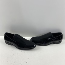 Saks Fifth Avenue MONACO Black Patent Leather Round Toe Slip On Loafers Mens 7 M - £43.05 GBP