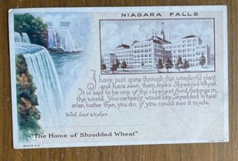 Niagara Falls NY Postcard The Home Of Shredded Wheat Advertising - £7.73 GBP