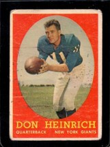 1958 Topps #83 Don Heinrich Good (Wax) Ny Giants *SBA11795 - £1.09 GBP