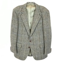 Mens Size 42 REGULAR 42R Vintage Harris Scotland Wool Tweed Blazer Jacket - $58.79