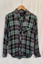 Rails Hunter Teal Navy Pink with Lurex Gold Buttondown Plaid Size Medium EUC - £39.50 GBP