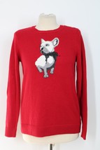 Charter Club MP Red French Bulldog Cotton Blend Pullover Sweater - £23.54 GBP