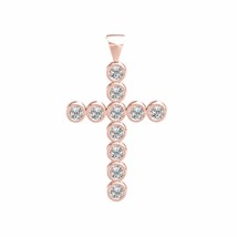 SwaraEcom 14K Rose Gold Plated 1.55 Ct Round Simulated Diamond with CZ Cross Pen - £55.33 GBP+