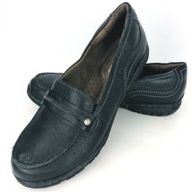 Natural Soul by Naturalizer Comfort Loafer Flats 6.5 M Black Leather Shoe  - £32.16 GBP