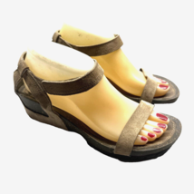 Teva Women Size 7.5 M Brown Wedge Leather Sandals Hook Loop Strap Shoes - $26.13