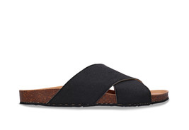 Sandales véganes noires Piñatex nu-pieds enfiler semelle anatomique pneu... - $94.99