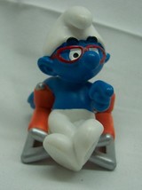 Schleich The Smurfs Smurf Movie Director Chair 2&quot; Pvc Figure Toy 2008 - £11.87 GBP