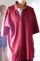 Tommy Hilfiger Men&#39;s Polo Shirt - Size XXL - Red/Blue Striped - 100% Cotton - $17.65