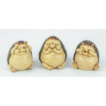 Hedgehog See No Evil Speak Hear Resin Trio Tabletop Decor Hannas Handiworks - $29.69