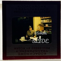 35mm Slide Man Sitting At Desk Red Border Kodachrome 1950s - $92.63 MXN