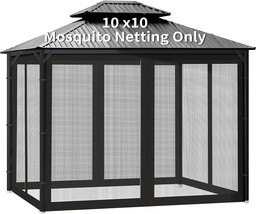 Gazebo Universal Replacement Mosquito Netting, 10&#39; X 10&#39; Outdoor Canopy Net - £48.51 GBP