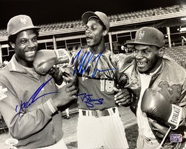 Mike Tyson Doc Gooden Darryl Strawberry Signed 11x14 NY Mets B&amp;W Photo 2 JSA - £131.39 GBP