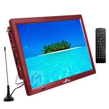 beFree Red 14&quot; Portable Widescreen Rechargeable LED TV w/ Remote HDMI SD AV USB - £94.60 GBP