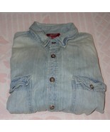 Arizona Men&#39;s Long Sleeve Denim Shirt Jacket Casual Regular Fit Size Med... - $54.84 CAD