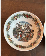 ROYAL STAFFORD Set Of 2 Winter Christmas Scene Village Salad / Soup Bowls - $34.97