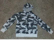 Boys Jacket Ramped Gray Camouflage Hooded Fall Spring Zip Up Hoodie-size... - $13.86