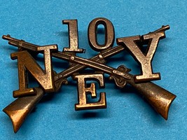 1895-1904, NY MILITIA, 10th INFANTRY RGT, E COMPANY, OFFICER, COLLAR INS... - $30.00