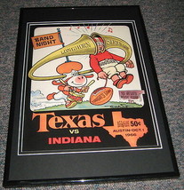 1966 Indiana vs Texas Football Framed 10x14 Poster Official Repro - £38.78 GBP