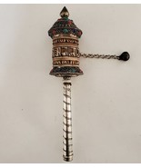 Tibetan Filigiri Art Stone Setting Om Mani Mantra Prayer Wheel  -  Made ... - $937.16 MXN