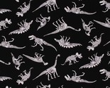 Cotton Dinosaurs Bones Skeletons Glow in the Dark Fabric Print by Yard D... - £10.14 GBP