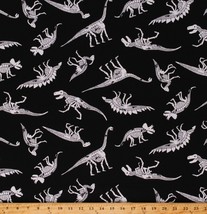 Cotton Dinosaurs Bones Skeletons Glow in the Dark Fabric Print by Yard D657.33 - £10.14 GBP