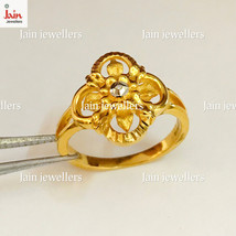 22 Kt Yellow Gold Engagement Women&#39;S Finger Ring 4.260 g Size 7 8 9 10 11 12 13 - £547.97 GBP+