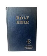 VINTAGE HOLY BIBLE KJV PLACED BY THE GIDEONS NAVY BLUE HARDCOVER 1978 Ki... - $12.41