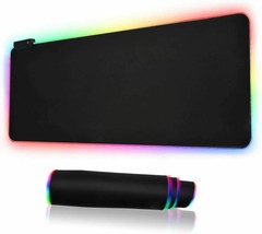 LARGE RGB 14 LED Extra Large Soft Gaming Mouse Pad Oversized Glowing 31.5x11.8&quot; - £14.46 GBP