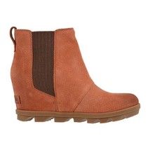 Sorel Women&#39;s Joan Of Arctic Wedge II Chelsea Boots Teak Brown Suede $220 Sz 8.5 - $113.85