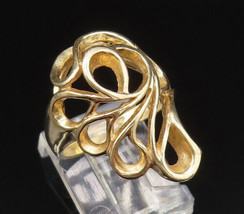 14K GOLD - Vintage Polished Multi Open Swirl Stem Ring Sz 7 - GR511 - $657.05