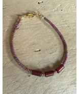 Handcrafted Bracelet, Iridescent Multicolored glass beads, main &amp; accent... - $9.75