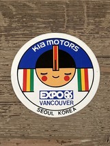 Expo 1986 Vancouver Canada, KIA Motors Seoul Korea Unused Sticker - $25.00