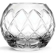 Kate Spade Calhoun Court Rose Bowl 7&quot; Etched Crisscross Crystal Glass New - $74.15