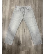 Levis 505 Regular Mens 36X32 Straight Fit Light Grey Pants 5 Pocket 100%... - $517.57 MXN