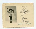 Boy in Cowboy Regalia Boots Guns Hat Seasons Greetings Photo Card - $13.86